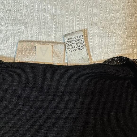 CHICO'S Travelers Cardigan 2 Black Tropical Palm Print Tie Front Stretchy Slinky - Picture 4 of 7